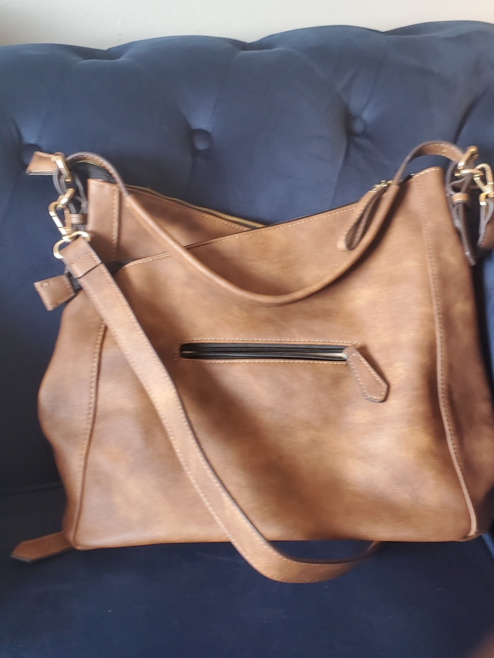 Classic Tan Shoulder Bag with Adjustable Strap